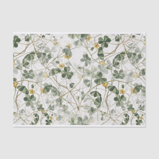 Dainty Woodland Yellow Wildblume Oxalis Floral  Seidenpapier (Vorderseite)