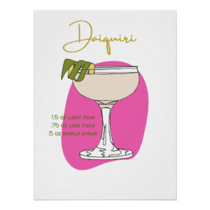 Daiquiri Cocktail Kunst, Dichtung und Musik Poster