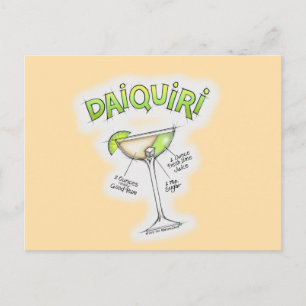 DAIQUIRI RECIPE COCKTAIL ART POSTKARTE