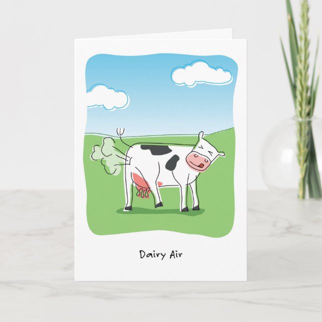 Dairy Air Kuh Furz Funny Birthday Karte (Vorderseite)