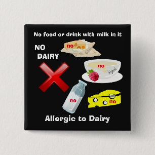 Dairy Allergy Button für Lebensmittelallergien