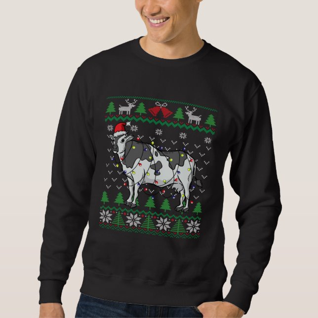 Dairy Cow Santa Claus Dairy Farmers Christmas Cow Sweatshirt (Vorderseite)