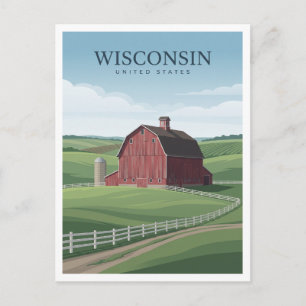 Dairyland Farm Country Monroe Wisconsin Postkarte