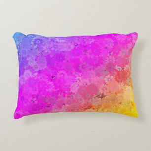 Daises Rainbow Floral Polyester oder Cotton Zierkissen