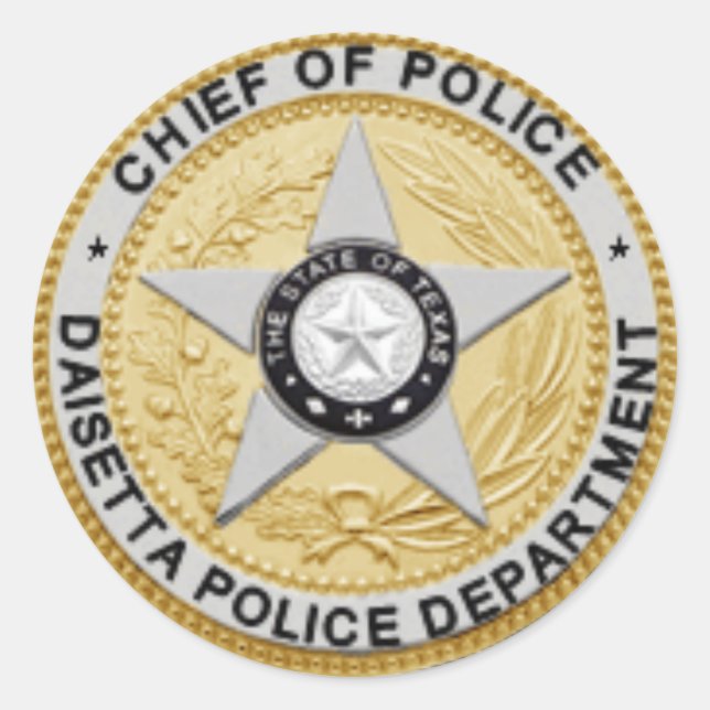 Daisetta Police Department Abzeichen Sticker (Vorderseite)