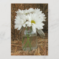 Daisien in Mason Jar Hay - Land / Braun Hochzeit