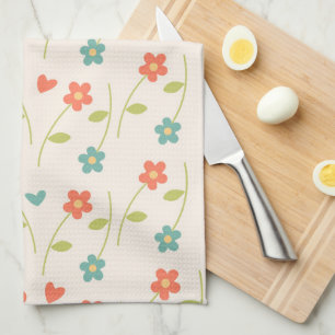 Daisies and Hearts Geschirrtuch
