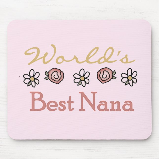 Daisies and Rose Weltbeste Nana Tshirts Mousepad (Vorne)