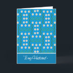 Daisies April Geburtstagskarte für Husband Karte<br><div class="desc">Eine schicke April-Geburtstagskarte für einen Husband, mit einem Muster aus White Daisies auf einem türkisfarbenen blauen Hintergrund. Teil der Posh & Painterly 'Daisy Chain' Kollektion.</div>
