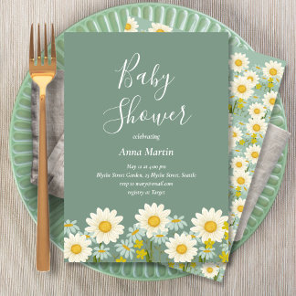 Daisies Baby Shower Einladung