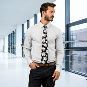 Daisies Black Personalize Initial Krawatte