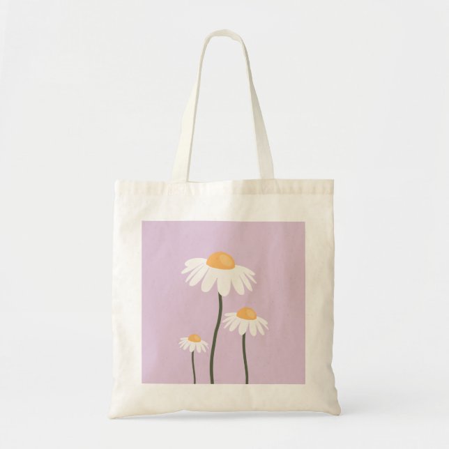 Daisies Blume Lavender Floral Tragetasche (Vorne)