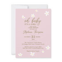 Daisies Blush Pink Oh Baby Girl Dusche