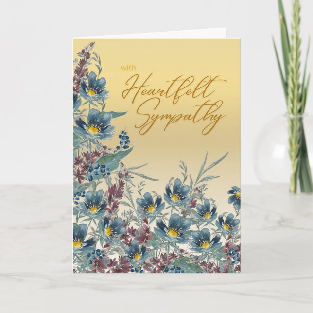 Daisies Comfort - Heartfelt Beileid Watercolor Karte (Vorderseite)
