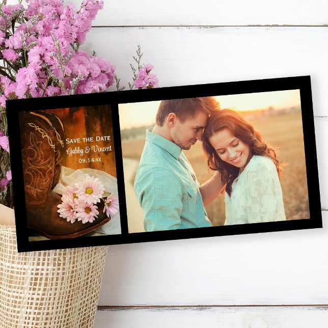 Daisies Cowboy Boots Western Wedding Save the Date (Von Creator hochgeladen)