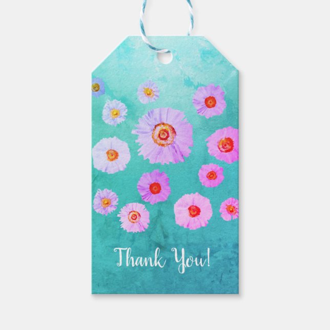 Daisies Custom Gift Tag Geschenkanhänger (Vorderseite)