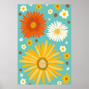 Daisies Daisy Blume Retro Art Poster