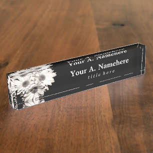 Daisies Desk Namplate Namensplakette