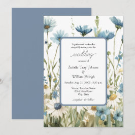 Daisies & Faded Denim Country Wedding Einladung