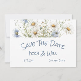 Daisies & Faded Denim Rustic Wedding Save The Date