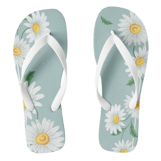 Daisies Flip Flops (Summer Daisy Flip Flops Great For Beach or Pool!)