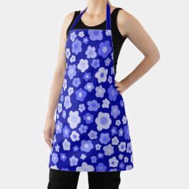 Daisies Floral Spring Unique Blue Bold Retro Schürze