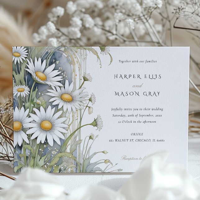 Daisies Garden Elegante Hochzeit im Jugendstil Ein Einladung (Von Creator hochgeladen)