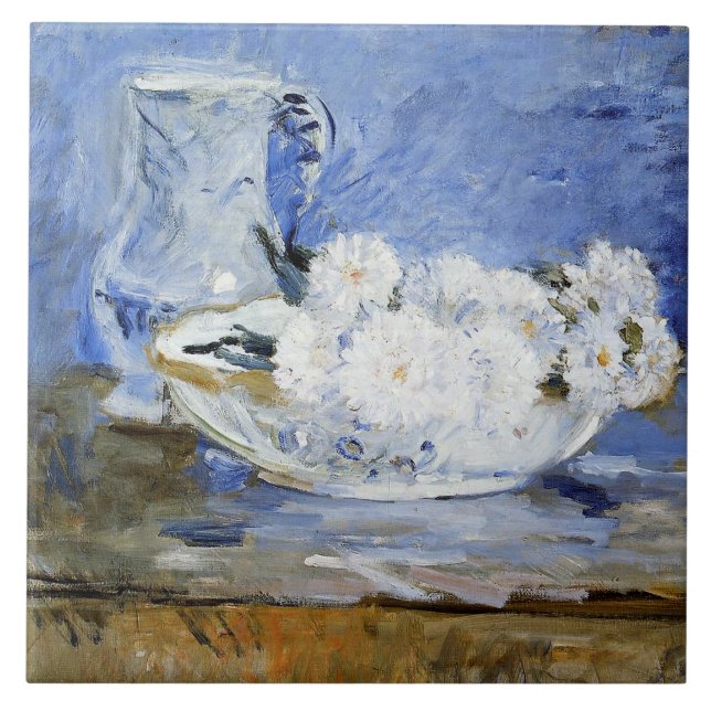 Daisies, Gemälde von Berthe Morisot, Fliese (Vorderseite)