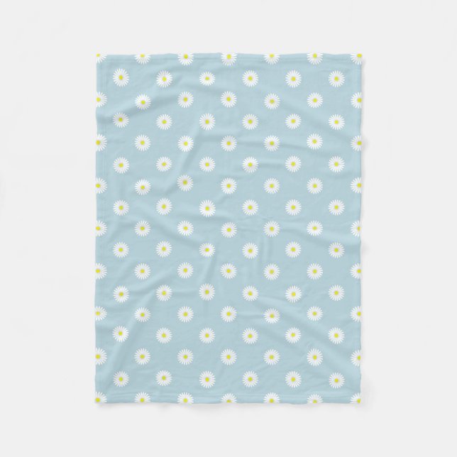 Daisies Illustrative Rpt Muster auf blass blau Fleecedecke (Vorderseite)