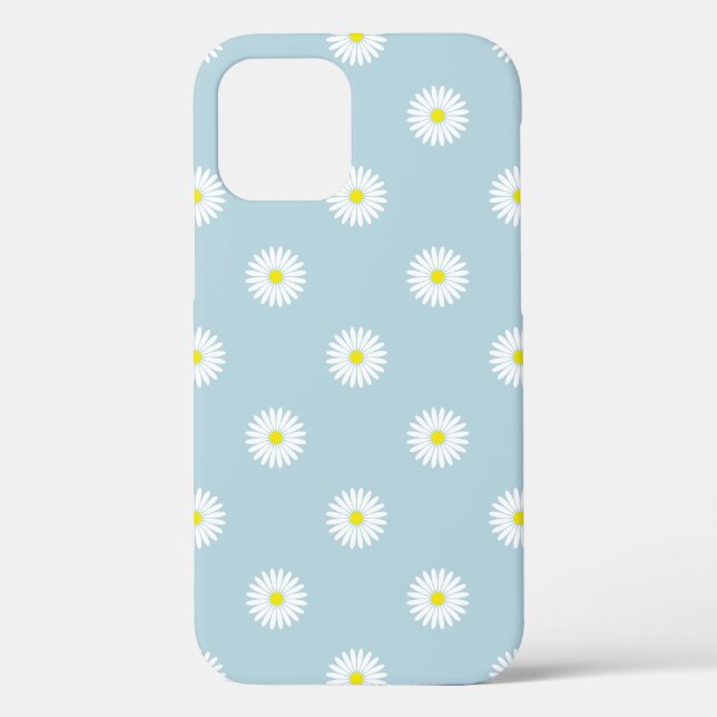 Daisies Illustratives Muster auf blass blau Case-Mate iPhone Hülle (Rückseite)