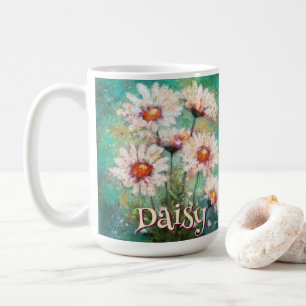 Daisies Impressionistisches Florales Türkis Person Kaffeetasse