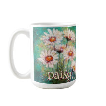 Daisies Impressionistisches Florales Türkis Person