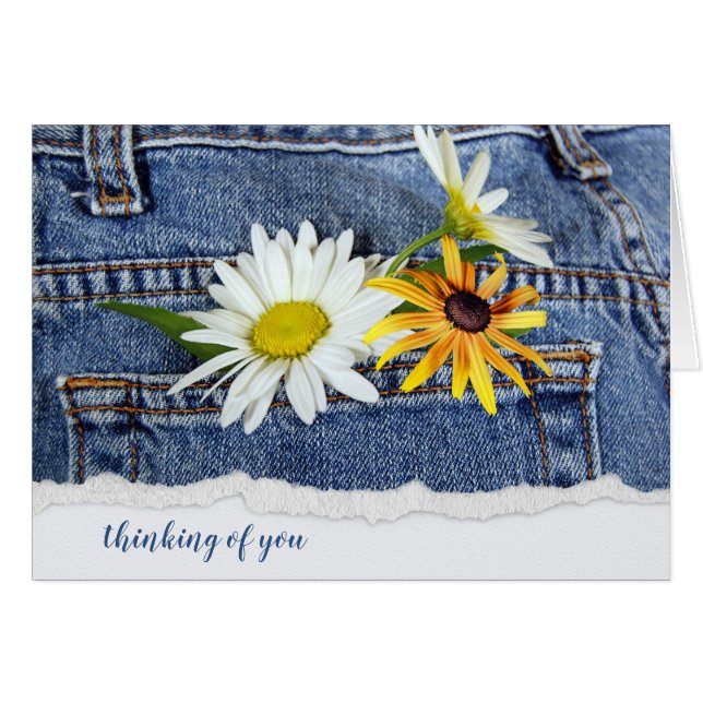 Daisies in Blue Jean Pocket (Vorderseite (Horizontal))