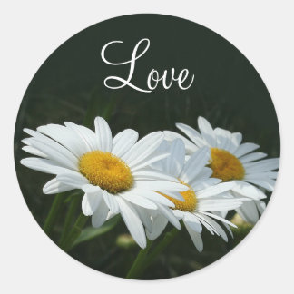 Daisies Liebe Runder Aufkleber
