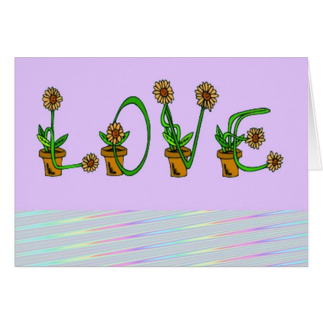 Daisies Love Card (Devant horizontal)