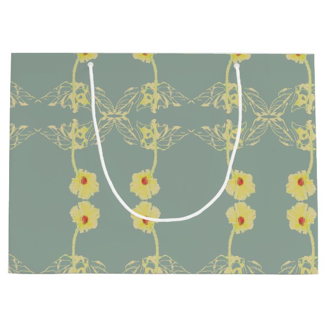 Daisies on Gray Jedes Anlasses Große Geschenktüte (Vorderseite)