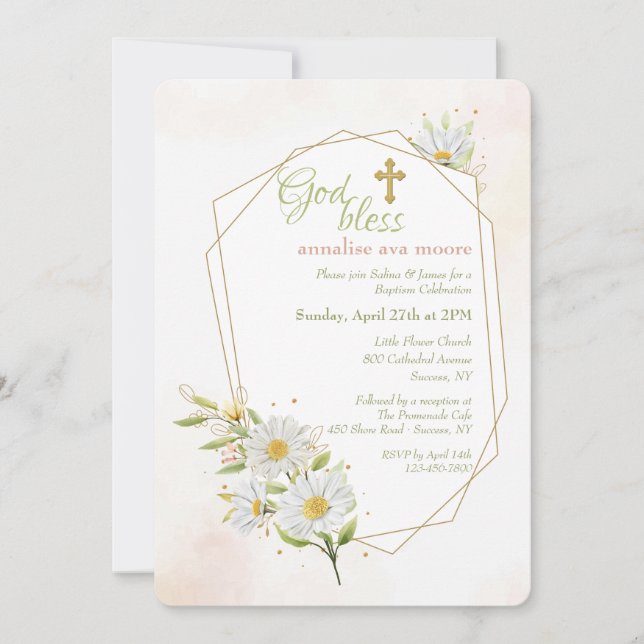 Daisies Religious Einladung (Vorderseite)