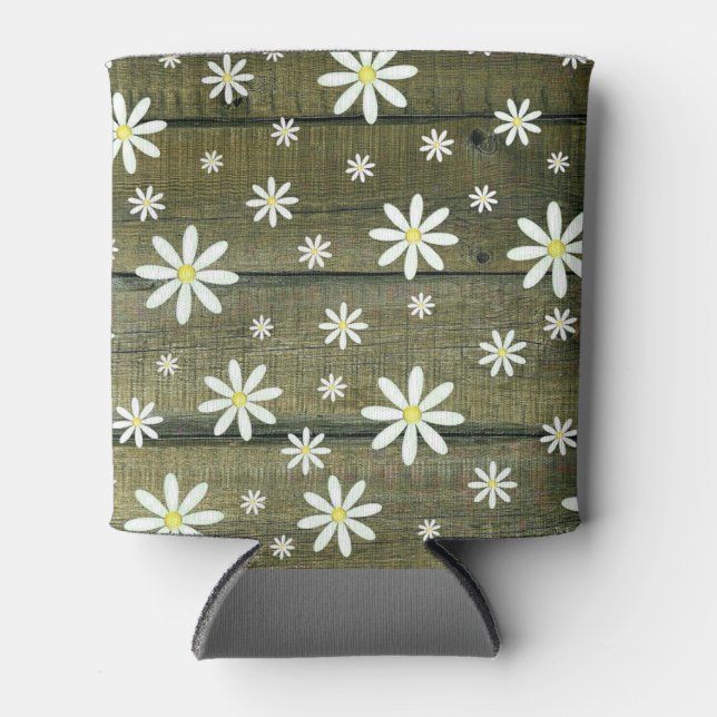 Daisies Rustic Barn Board Daisy Blume Dosenkühler (Vorderseite)