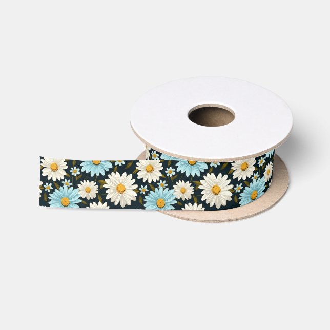 Daisies Satin Ribbon Satinband (Spule)