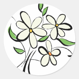 Daisies Umschlag Aufklebers Runder Aufkleber