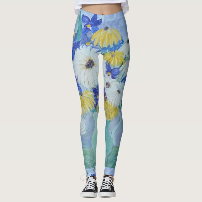Daisies und Iris Leggings (Vorderseite)