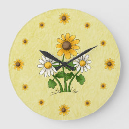 Daisies Wall Clock Große Wanduhr