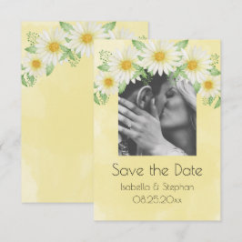 Daisies Weißes Gelbes Foto Save the Date