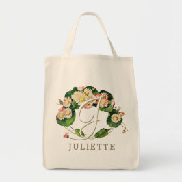 Daisies Wreath mit Monogramm und Name für die Pers Tragetasche
