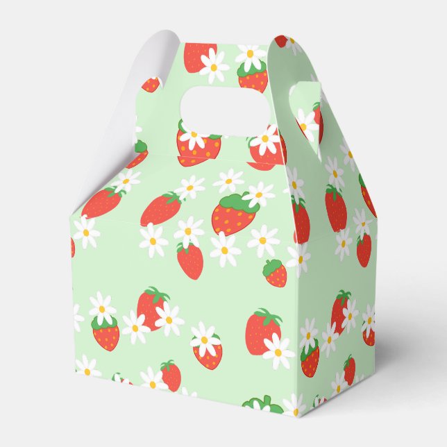 Daisis Blume Floral Erdbeere Muster Xmas Geschenkschachtel (Vorderseite)