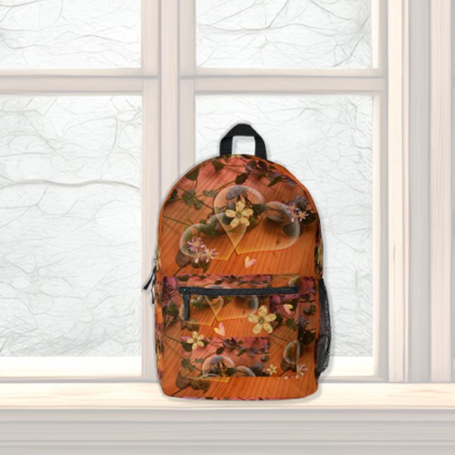 Daisis & Glass Hearts.Printed Backpack Bedruckter Rucksack (Von Creator hochgeladen)