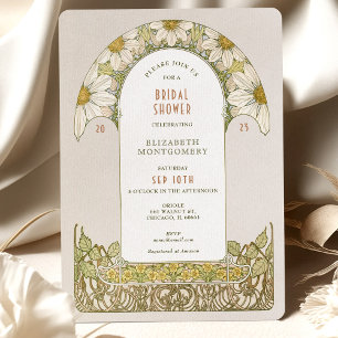 Daisis Invitations de douche nuptiale Art Nouveau