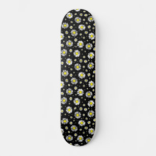 Daisis - Schwarzes Floral-Skateboard Skateboard