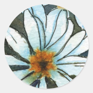 "Daisy 1" Blumenaufkleber Runder Aufkleber