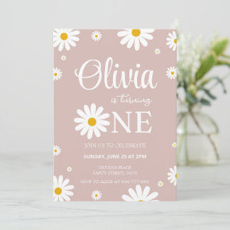 Daisy 1. Geburtstag Editable Einladung